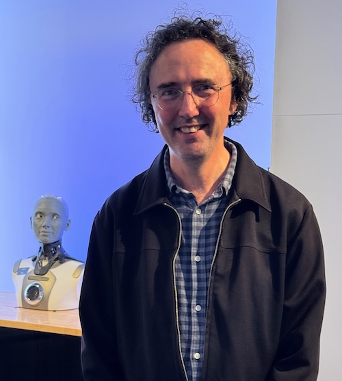 Ameca robot with Chris Chesher